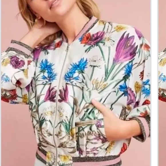 elevenses Jackets & Blazers - Elevenses Floral Bomber Jacket, Large. Like New.